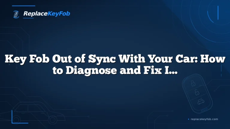 Key Fob Out of Sync With Your Car: How to Diagnose and Fix It Fast