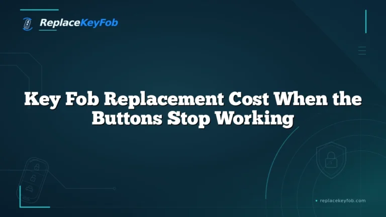 Key Fob Replacement Cost When the Buttons Stop Working