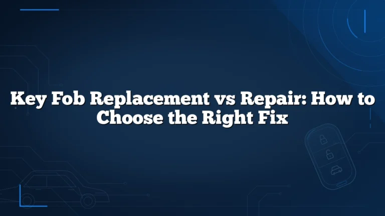 Key Fob Replacement vs Repair: How to Choose the Right Fix