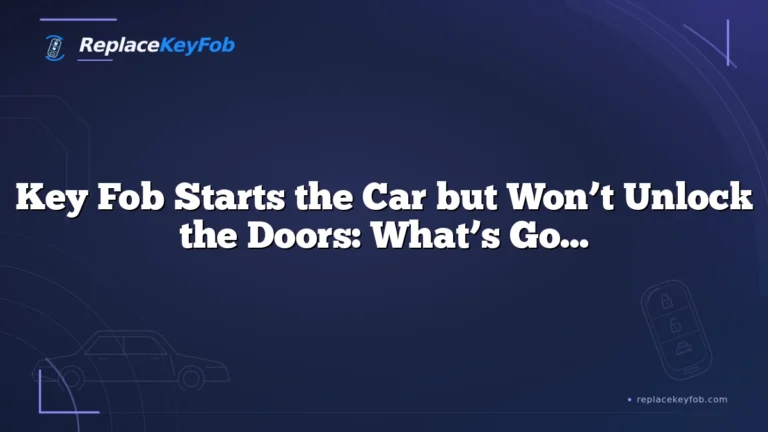 Key Fob Starts the Car but Won’t Unlock the Doors: What’s Going On and How to Fix It