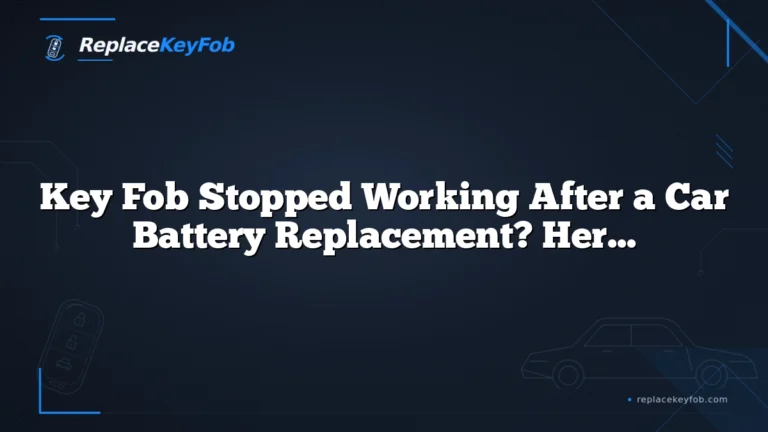 Key Fob Stopped Working After a Car Battery Replacement? Here’s How to Fix It
