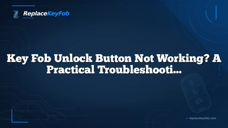 Key Fob Unlock Button Not Working? A Practical Troubleshooting Guide