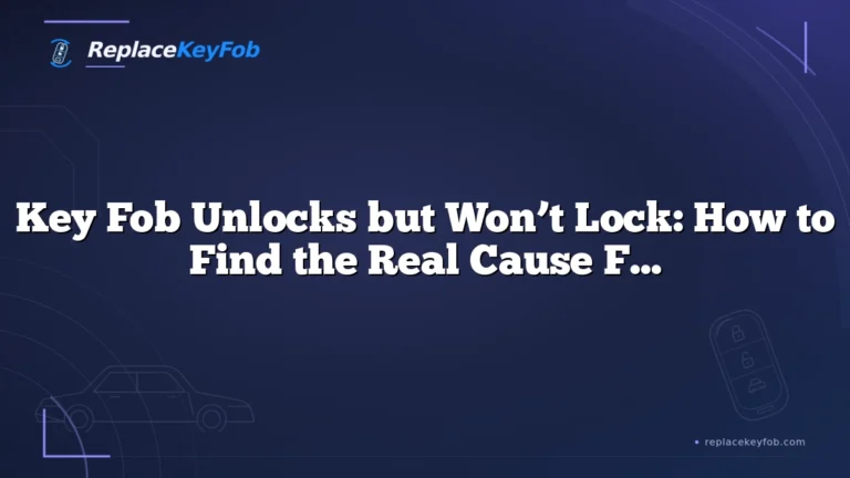 Key Fob Unlocks but Won’t Lock: How to Find the Real Cause Fast