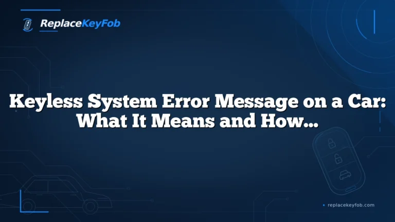 Keyless System Error Message on a Car: What It Means and How to Fix It