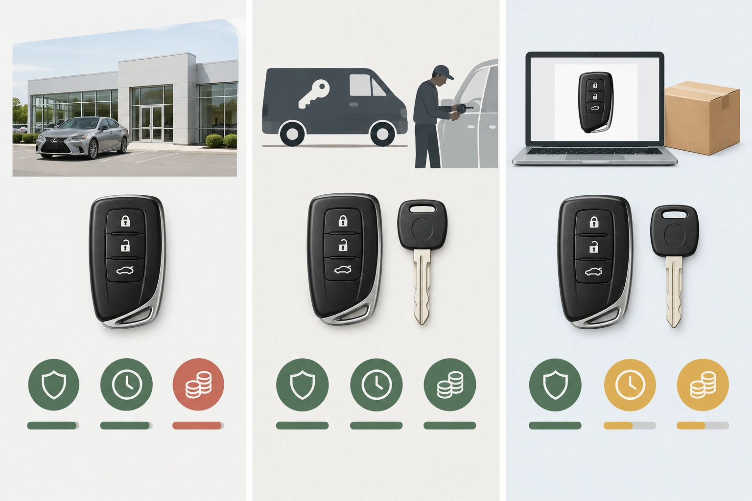Lexus key replacement options comparison chart
