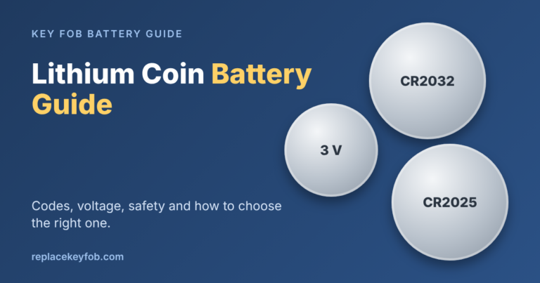 Lithium coin battery guide for key fobs