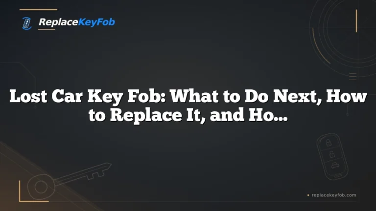 Lost Car Key Fob: What to Do Next, How to Replace It, and How Much It May Cost