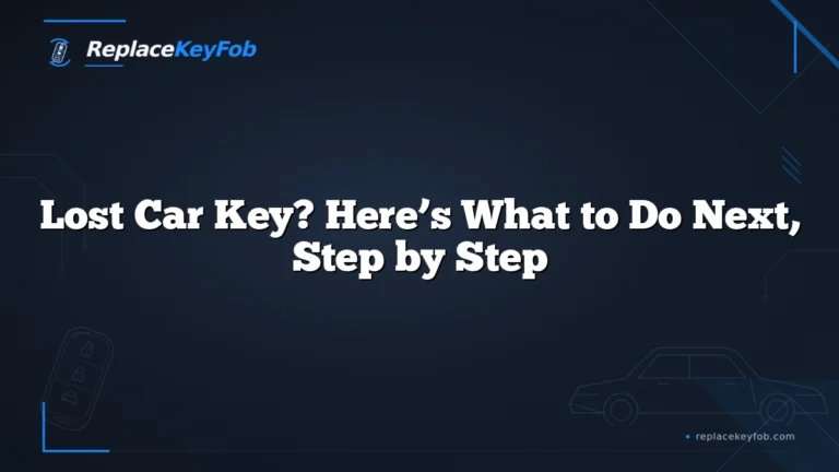 Lost Car Key? Here’s What to Do Next, Step by Step