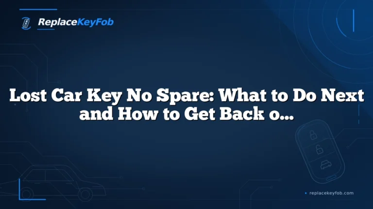 Lost Car Key No Spare: What to Do Next and How to Get Back on the Road