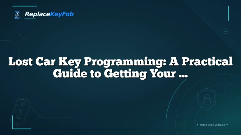 Lost Car Key Programming: A Practical Guide to Getting Your Vehicle Started Again