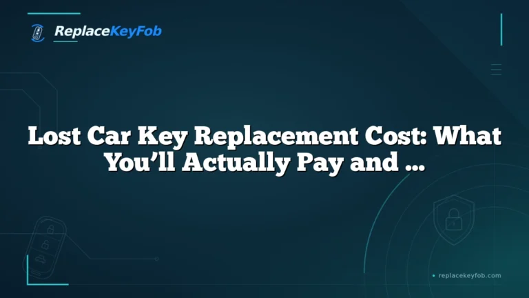 Lost Car Key Replacement Cost: What You’ll Actually Pay and How to Avoid Overpaying