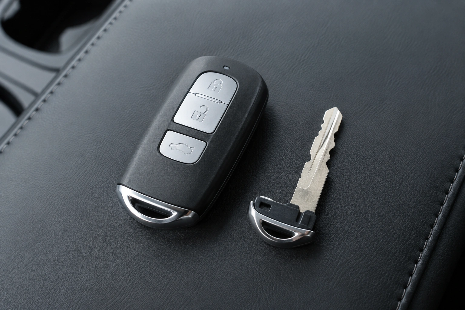 Mazda key fob with emergency key for troubleshooting