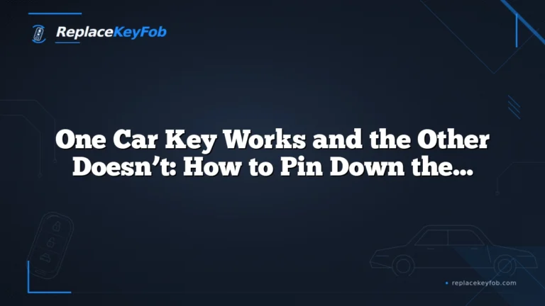 One Car Key Works and the Other Doesn’t: How to Pin Down the Real Problem