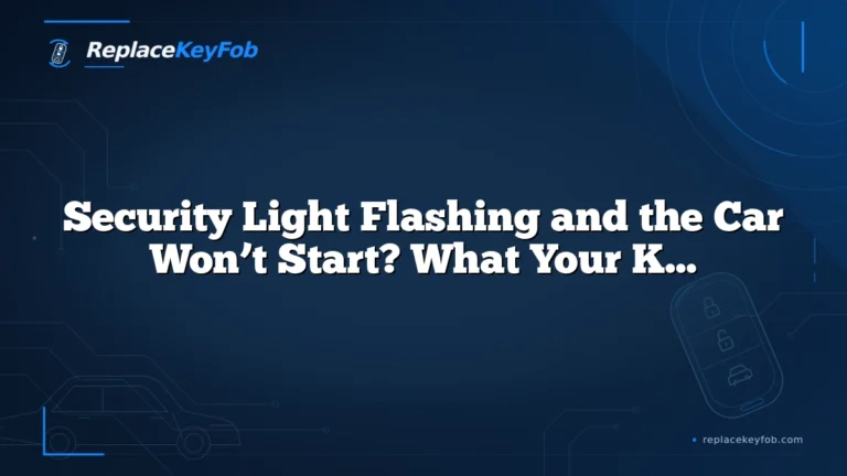 Security Light Flashing and the Car Won’t Start? What Your Key Fob Is Trying to Tell You