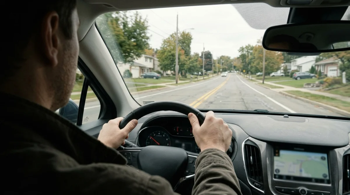 Driver operating a vehicle on the road to complete emissions drive cycle monitors.