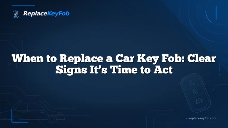 When to Replace a Car Key Fob: Clear Signs It’s Time to Act