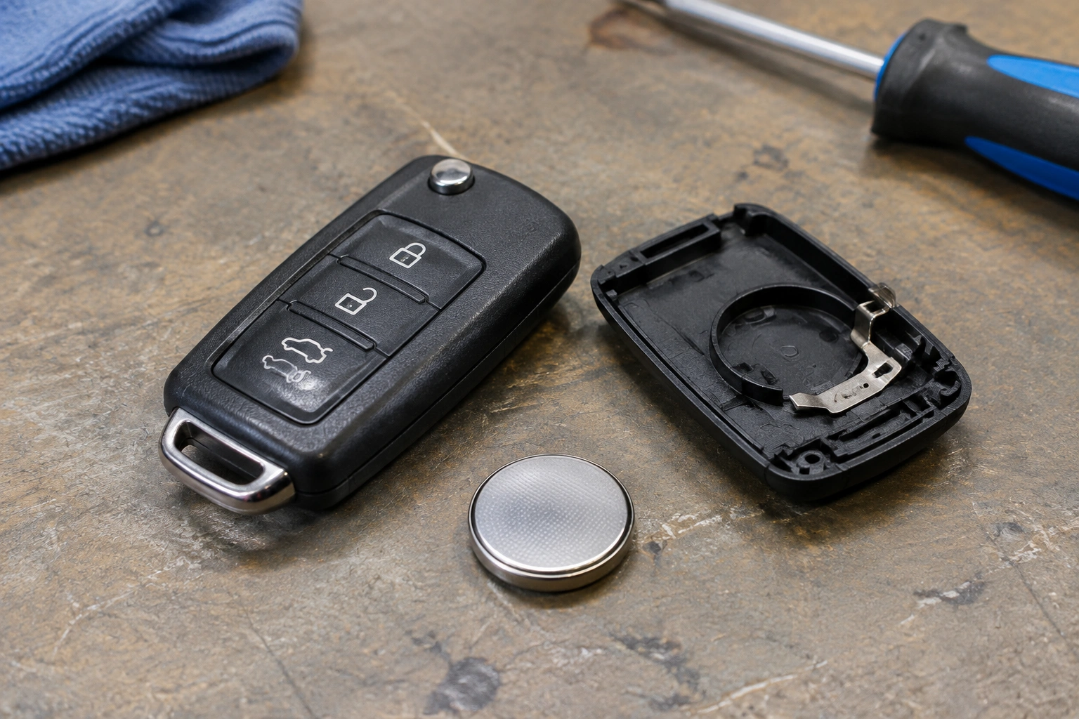 Car key fob battery and replacement guidance
