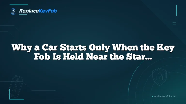 Why a Car Starts Only When the Key Fob Is Held Near the Start Button