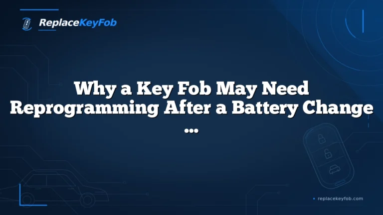 Why a Key Fob May Need Reprogramming After a Battery Change — and What to Check First