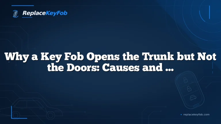 Why a Key Fob Opens the Trunk but Not the Doors: Causes and Fixes
