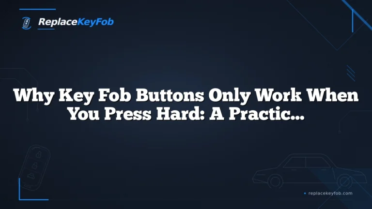 Why Key Fob Buttons Only Work When You Press Hard: A Practical Troubleshooting Guide