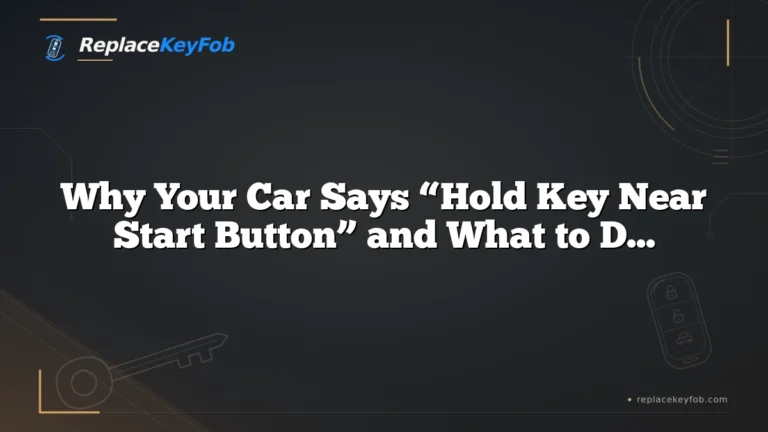 Why Your Car Says “Hold Key Near Start Button” and What to Do Next
