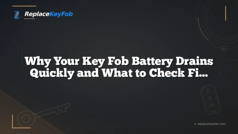 Why Your Key Fob Battery Drains Quickly and What to Check First