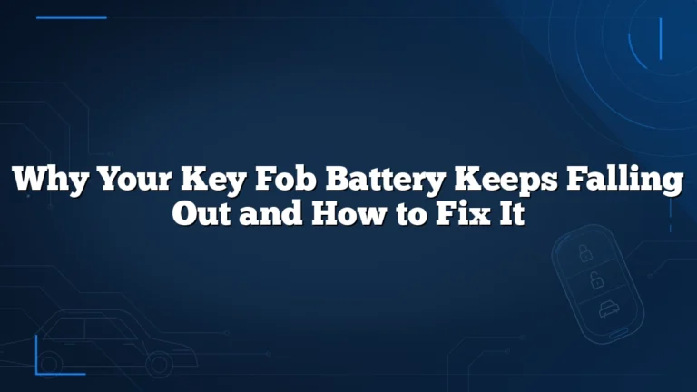 Why Your Key Fob Battery Keeps Falling Out and How to Fix It