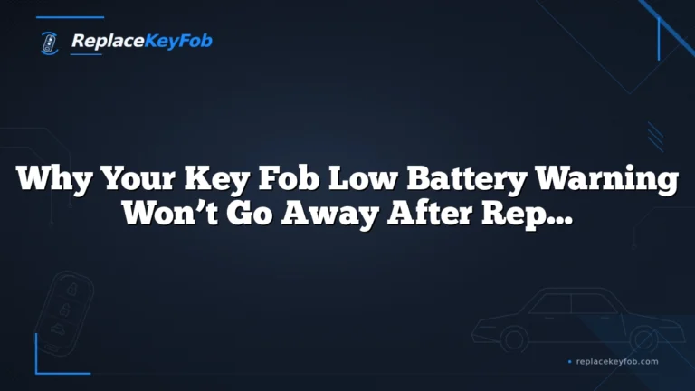 Why Your Key Fob Low Battery Warning Won’t Go Away After Replacing the Battery