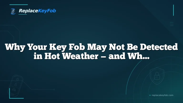 Why Your Key Fob May Not Be Detected in Hot Weather — and What to Do Next