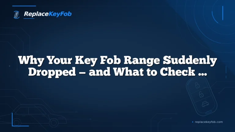 Why Your Key Fob Range Suddenly Dropped — and What to Check First