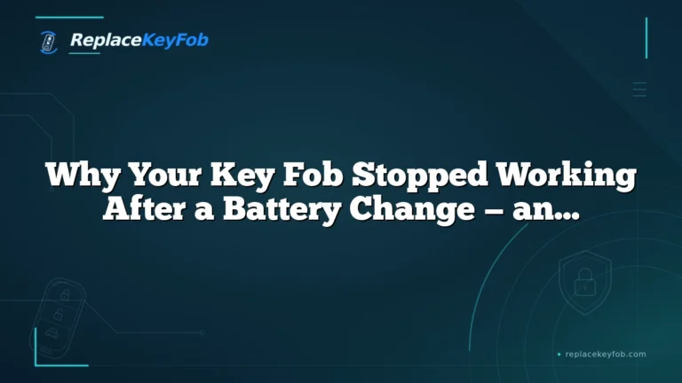 Why Your Key Fob Stopped Working After a Battery Change — and How to Fix It