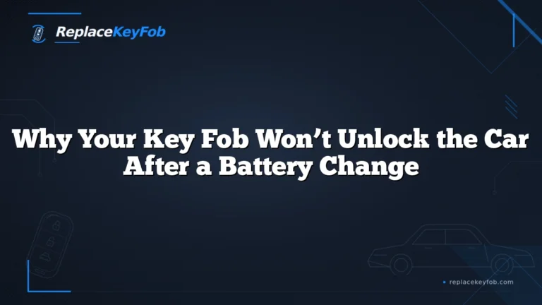 Why Your Key Fob Won’t Unlock the Car After a Battery Change