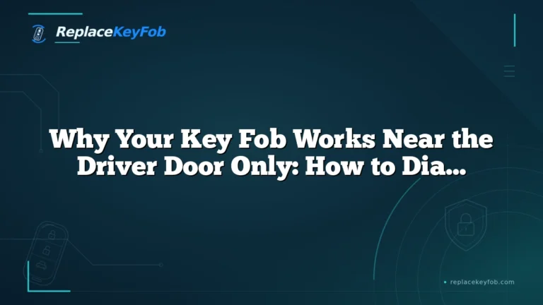 Why Your Key Fob Works Near the Driver Door Only: How to Diagnose the Real Problem