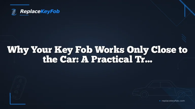 Why Your Key Fob Works Only Close to the Car: A Practical Troubleshooting Guide